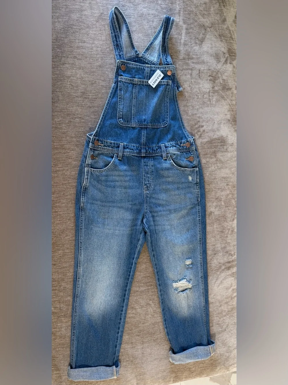 Old Navy Girls Distressed Denim Overalls XL 14-16 – NWT